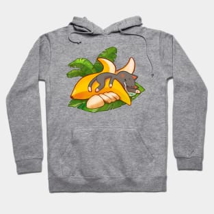 Cute cat sleeping in a banana Hoodie